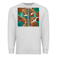 Dove Grey blessed cross Premium Sweatshirt - BarkalooDesign
