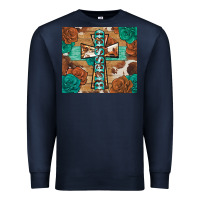 Navy blessed cross Premium Sweatshirt - BarkalooDesign