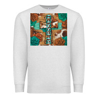 Oatmeal Heather blessed cross Premium Sweatshirt - BarkalooDesign