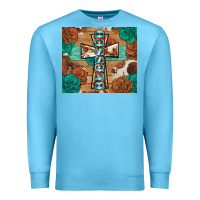 Ocean Blue blessed cross Premium Sweatshirt - BarkalooDesign
