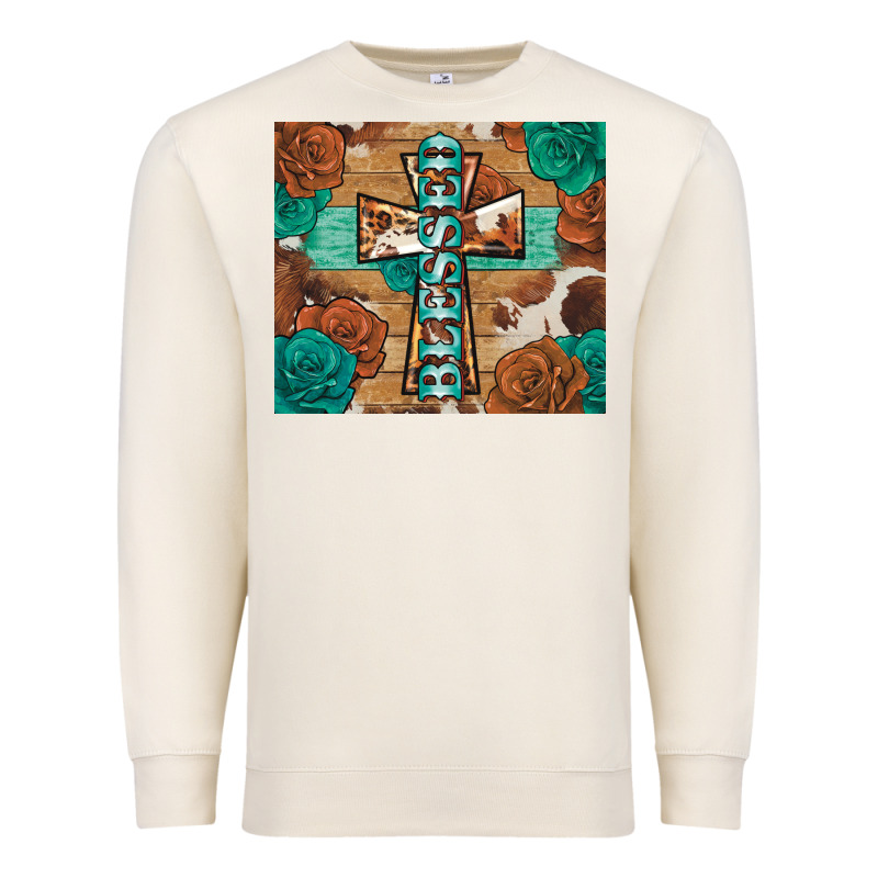 Blessed Cross Premium Sweatshirt by BarkalooDesign | Teevron