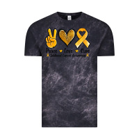 Cloud Black peace love cure childhood cancer Vintage Tee - Jasminsmagicworld