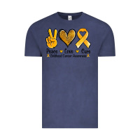 Vintage Denim peace love cure childhood cancer Vintage Tee - Jasminsmagicworld