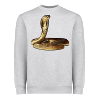 Heather Grey king cobra snake Heavyweight Sweatshirt - LillyAllenDesigns
