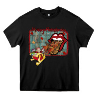 Black Merry Christmas Lips Santa Heavy Core Tee - Bettercallsaul
