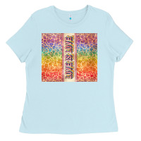 Baby Blue Love is love Pride LGBTQ+ Ladies Tee - NancyCooperArtShop