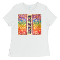 White Love is love Pride LGBTQ+ Ladies Tee - NancyCooperArtShop
