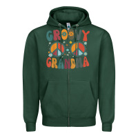 Sports Green groovy grandma retro 70s peace sign design grandmother Zipper Hoodie - longCreatives