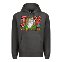 Charcoal Heather joy to the world Premium Hoodie - CowhideDigitalArt