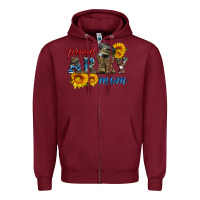Burgundy proud army mom Zipper Hoodie - Artiststas
