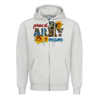 Dove Grey proud army mom Zipper Hoodie - Artiststas
