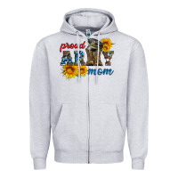 Heather Grey proud army mom Zipper Hoodie - Artiststas