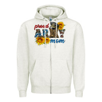 Oatmeal Heather proud army mom Zipper Hoodie - Artiststas