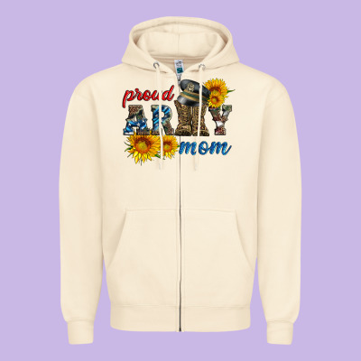 Proud Army Mom Zipper Hoodie Designed By Artiststas