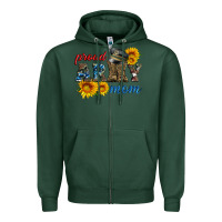 Sports Green proud army mom Zipper Hoodie - Artiststas