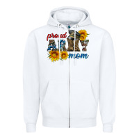 White proud army mom Zipper Hoodie - Artiststas