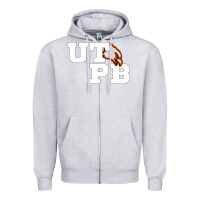 Heather Grey UTPB Permian Basin Student Zipper Hoodie - longCreatives