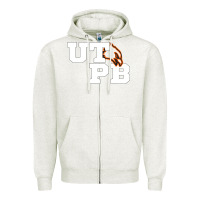 Oatmeal Heather UTPB Permian Basin Student Zipper Hoodie - longCreatives