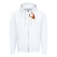White UTPB Permian Basin Student Zipper Hoodie - longCreatives
