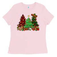 Bubblegum Pink Mexican Christmas trees Ladies Tee - NancyCooperArtShop