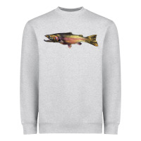 Heather Grey Steelhead Trout Heavyweight Sweatshirt - LillyAllenDesigns