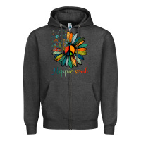 Charcoal Heather daisy peace sign hippie soul tshirt flower lovers gifts Zipper Hoodie - longCreatives