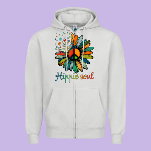Daisy Peace Sign Hippie Soul Tshirt Flower Lovers Gifts Zipper Hoodie Designed By Longcreatives