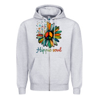 Heather Grey daisy peace sign hippie soul tshirt flower lovers gifts Zipper Hoodie - longCreatives