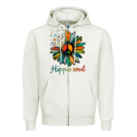 Oatmeal Heather daisy peace sign hippie soul tshirt flower lovers gifts Zipper Hoodie - longCreatives