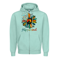 Seafoam daisy peace sign hippie soul tshirt flower lovers gifts Zipper Hoodie - longCreatives