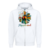 White daisy peace sign hippie soul tshirt flower lovers gifts Zipper Hoodie - longCreatives