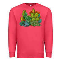 Cardinal watercolor cactus Premium Sweatshirt - BarkalooDesign