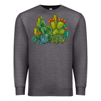 Charcoal Heather watercolor cactus Premium Sweatshirt - BarkalooDesign