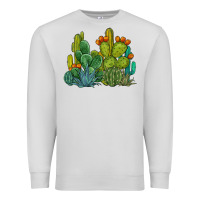 Dove Grey watercolor cactus Premium Sweatshirt - BarkalooDesign