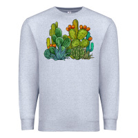 Heather Grey watercolor cactus Premium Sweatshirt - BarkalooDesign
