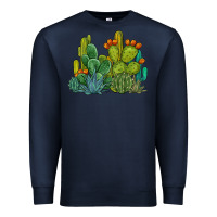 Navy watercolor cactus Premium Sweatshirt - BarkalooDesign