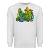 Oatmeal Heather watercolor cactus Premium Sweatshirt - BarkalooDesign