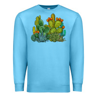 Ocean Blue watercolor cactus Premium Sweatshirt - BarkalooDesign