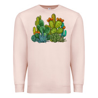 Pale Pink watercolor cactus Premium Sweatshirt - BarkalooDesign