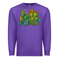 Purple watercolor cactus Premium Sweatshirt - BarkalooDesign