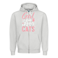 Dove Grey just a girl who loves cats cute cat lover gifts Zipper Hoodie - longCreatives