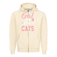 Sandshell just a girl who loves cats cute cat lover gifts Zipper Hoodie - longCreatives