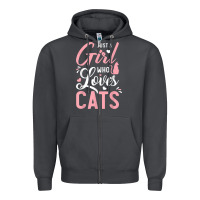 Smoke just a girl who loves cats cute cat lover gifts Zipper Hoodie - longCreatives