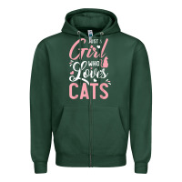 Just A Girl Who Loves Cats Cute Cat Lover Gifts Zipper Hoodie | Teevron
