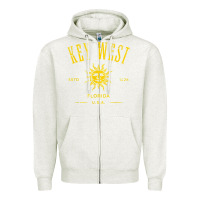 Oatmeal Heather key west florida vintage distressed style design souvenir Zipper Hoodie - longCreatives