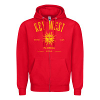 Red key west florida vintage distressed style design souvenir Zipper Hoodie - longCreatives