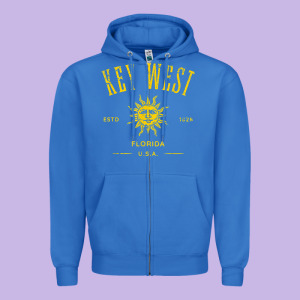 Key West Florida Vintage Distressed Style Design Souvenir Zipper Hoodie Designed By Longcreatives