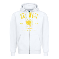 White key west florida vintage distressed style design souvenir Zipper Hoodie - longCreatives