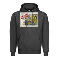 Charcoal Heather The Time Machine, Time Travel, Retro Movie Poster, Cult Classic, Futur Zipper Hoodie - longCreatives