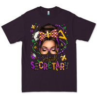Plum mardi gras school secretary caucasian messy bun Premium Tee - texasbilliewilder
